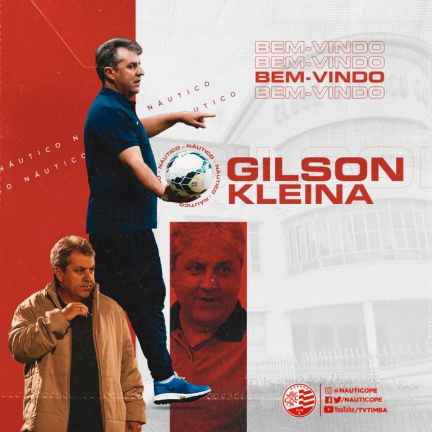 FECHADO - Depois de na última sexta-feira (15) tornar oficial a saída do técnico Gilmar Dal Pozzo, o Náutico confirmou Gilson Kleina como seu novo treinador. Será a primeira vez do profissional no futebol pernambucano.