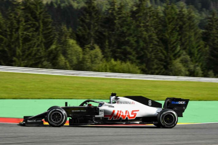 Romain Grosjean em ação durante o GP da Bélgica