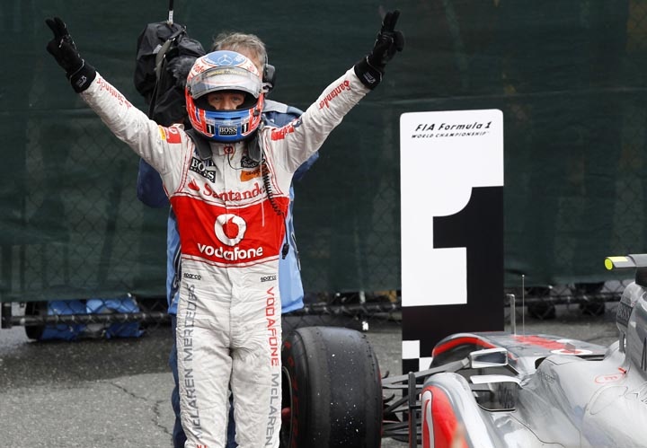 Jenson Button venceu pela única vez o Grande Prêmio da China em 2010. Esta foi a segunda vitória do inglês pela McLaren.