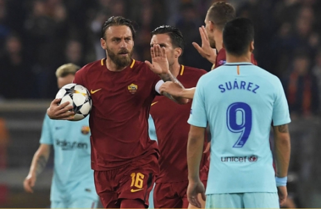 Roma 3x0 Barcelona - Champions League (quartas de final), temporada 2017/2018 - Placar do jogo de ida: Barcelona 4x1 Roma; Roma classificada por marcar um gol fora de casa