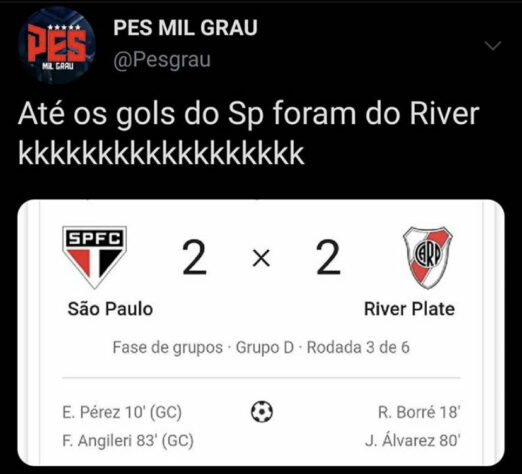 Libertadores: os melhores memes de São Paulo 2 x 2 River Plate