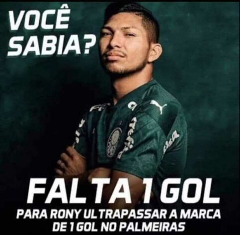 Primeiro gol de Rony com a camisa do Palmeiras rende memes nas redes sociais