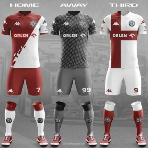 O uniforme da Alfa Romeo