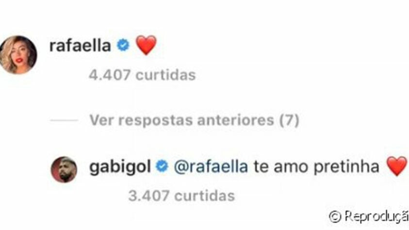 Gabigol e Rafaella trocavam diversas declarações nas redes sociais, com fotos e comentários públicos que levaram os fãs do casal à loucura.