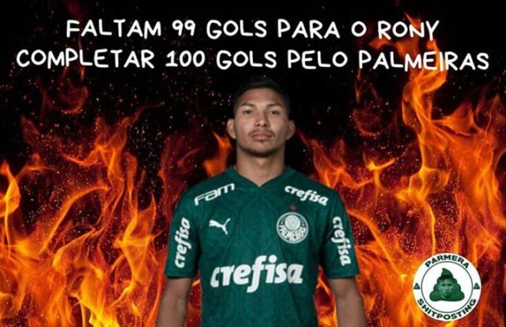 Contratado pelo Palmeiras com status de artilheiro esse ano, Rony finalmente balançou as redes com a camisa do Verdão. O primeiro gol foi marcado na goleada por 5 a 0 sobre o Bolívar pela Libertadores e agitou os torcedores nas redes socias, rendendo uma enxurrada de memes. Confira na galeria! (Por Humor Esportivo)