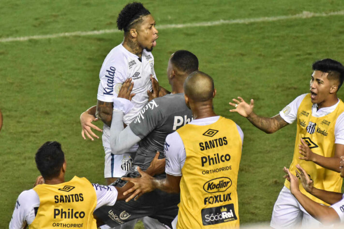 O Santos passou dificuldades na Vila Belmiro, neste sábado, em jogo válido pela 10ª rodada do Brasileirão, contra o São Paulo, mas Marinho saiu do banco e salvou o Peixe de derrota. O atacante foi o grande nome do Santos em empate por 2 a 2. Veja as notas do LANCE! para o Peixe no clássico.