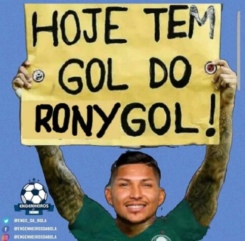 Primeiro gol de Rony com a camisa do Palmeiras rende memes nas redes sociais