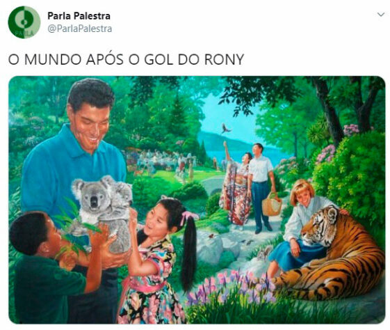 Primeiro gol de Rony com a camisa do Palmeiras rende memes nas redes sociais