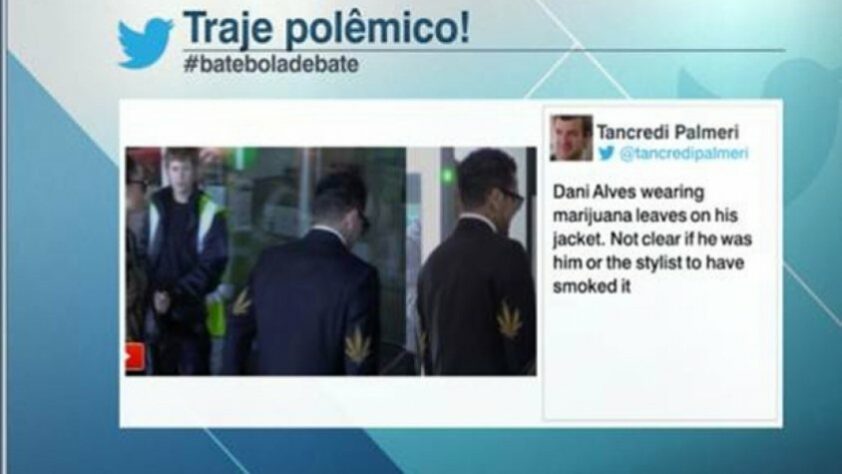 Uma semana depois, ele apareceu vestindo um terno com desenhos da folha da maconha nos cotovelos no prêmio Bola de Ouro, da Fifa.