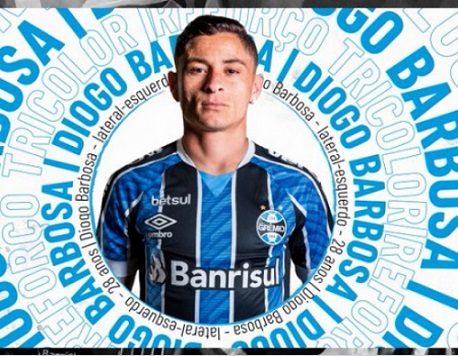 FECHADO: Fim da novela. Na noite desta sexta-feira, o Grêmio oficializou a chegada do lateral-esquerdo Diogo Barbosa, que estava no Palmeiras. O contrato é válido até dezembro de 2023.