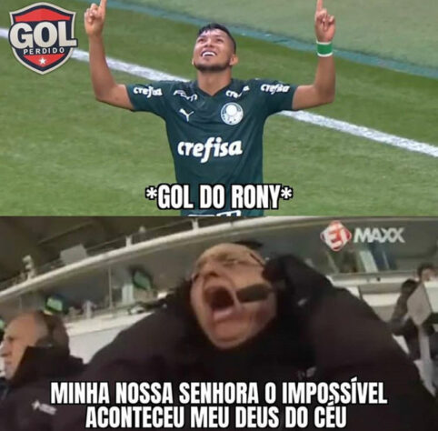 Primeiro gol de Rony com a camisa do Palmeiras rende memes nas redes sociais