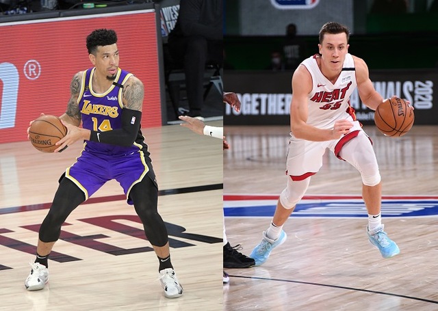 Duncan Robinson (Heat) x Danny Green (Lakers) -  (Ala)  Duelo de especialistas em arremessos de três pontos. Nesse caso, o jovem jogador do Heat vem levando a melhor sobre o rival, acertando 44% dos tiros de longa distância contra 36% do ala do Lakers, que já teve momentos bem melhores nesse quesito. Por outro lado, o que pode pesar a favor de Danny Green é a sua experiência (duas vezes campeão da NBA) e, principalmente, a sua capacidade defensiva.