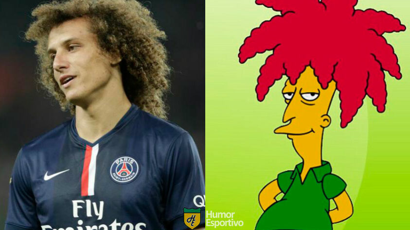 Jogadores parecidos com desenho: David Luiz e Sideshow Bob (Os Simpsons)