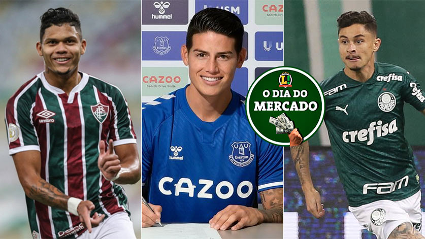 Apesar da pandemia, o mercado da bola segue quente. O Fluminense acertou a venda do atacante Evanilson para o Porto, o colombiano James Rodriguez foi anunciado pelo Everton, da Inglaterra, e o Grêmio contratou o lateral-esquerdo Diogo Barbosa, ex-Palmeiras. Confira essas e outras novidades do mercado desta segunda.