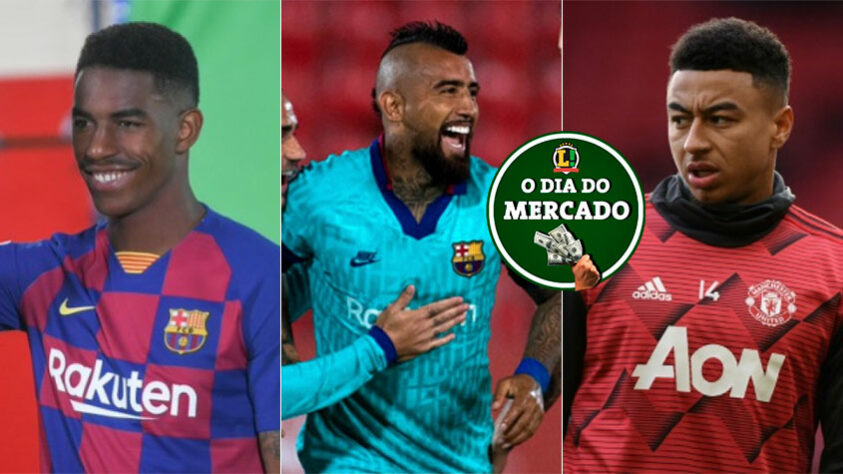 O mercado da bola foi agitado neste fim de semana. O Barcelona está perto de emprestar cinco jogadores sem espaço no elenco, Vidal foi anunciado pela Inter de Milão, Tottenham mira Jesse Lingard... Confira o dia do mercado deste domingo! 