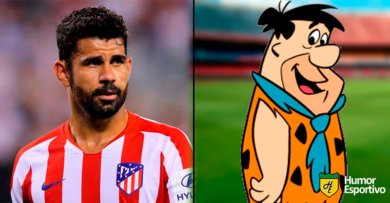 Jogadores parecidos com desenho: Diego Costa e Fred Flinstone