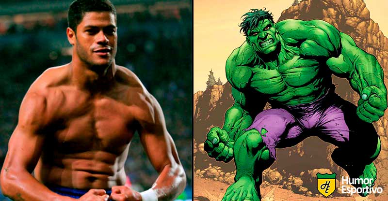 Jogadores parecidos com desenho: Hulk e.... Hulk
