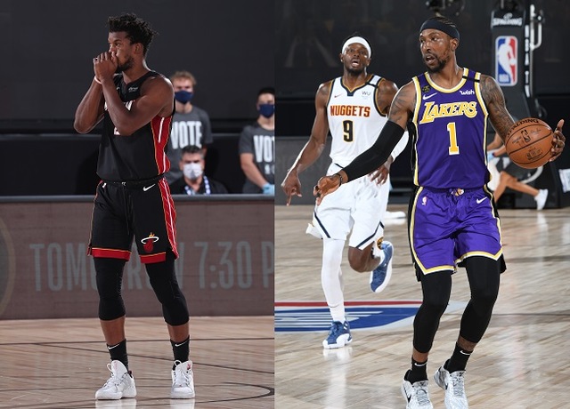 Jimmy Butler (Heat) x Kentavious Caldwell-Pope (Lakers) -  (Ala-armador)  Butler é o principal nome do time de Miami na temporada e é quem traz mais esperança de título ao torcedor nessas finais. A “versão Miami Heat” do astro é, sem dúvidas, a mais madura de toda a sua carreira, angariando as melhores estatísticas coletivas desde que chegou na NBA, com 6.0 assistências e 6.7 rebotes. A difícil tarefa de marcá-lo tende a ser, na maior parte do tempo, de Caldwell-Pope, jogador que alterna bons e maus momentos na carreira, mas que vem desempenhando o seu papel com o time do Lakers nesses playoffs, contribuindo na maioria das vezes com arremessos de três pontos.