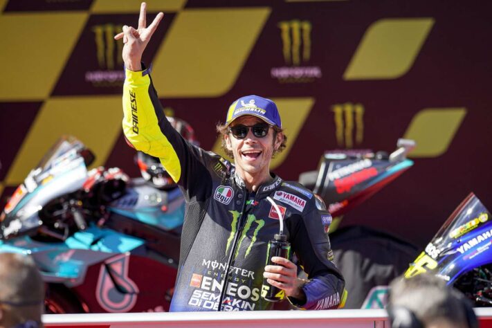 Valentino Rossi, terceiro, conseguiu a 1ª primeira fila de 2020