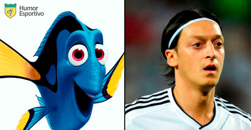 Jogadores parecidos com desenho: Özil e Dory (Procurando Nemo)