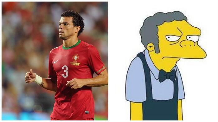 Jogadores parecidos com desenho: Pepe e Moe (Os Simpsons)