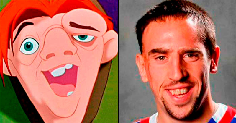 Jogadores parecidos com desenho: Ribery e Quasímodo (Corcunda de Notre Dame)