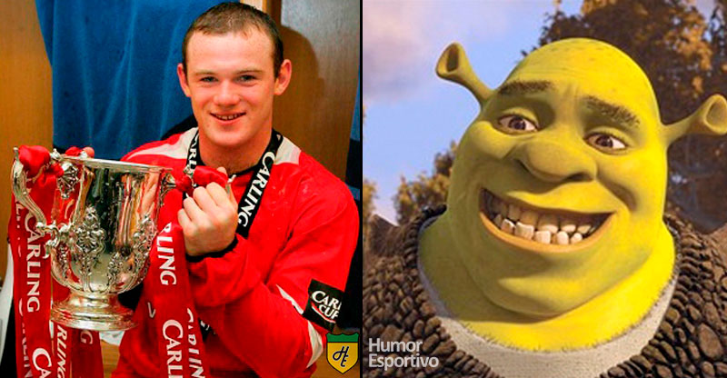 Jogadores parecidos com desenho: Rooney e Shrek
