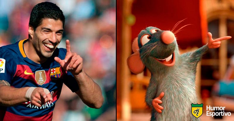 Jogadores parecidos com desenho: Suárez e Rémy (Ratatouille)