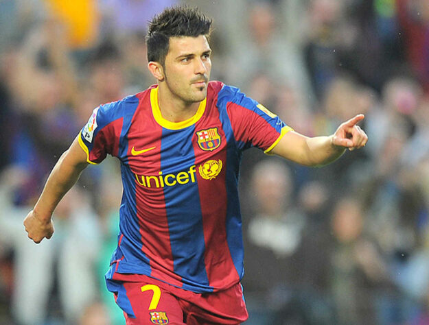 O atacante David Villa saiu do Valencia rumo ao Barça pelo valor de R$ 40 milhões de euros, em 2010.