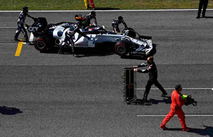 Pierre Gasly antes da primeira largada do GP da Toscana. Corrida durou pouco para o francês