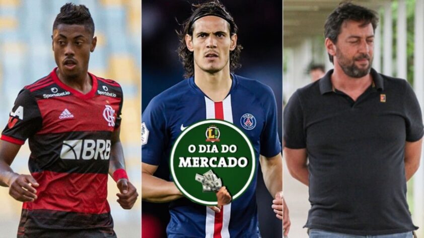 Esta quarta-feira foi de muita movimentação no mercado da bola. O Benfica não desiste de levar jogadores do Flamengo, Cavani está mais longe do futebol brasileiro e houve mudanças na diretoria do Corinthians. Veja essas e outras movimentações!