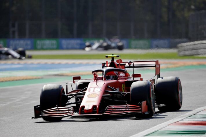 Charles Leclerc em ação no GP da Itália