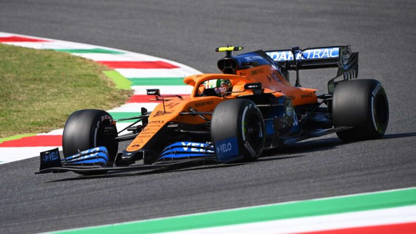 Lando Norris em ação nos treinos livres para o GP da Toscana