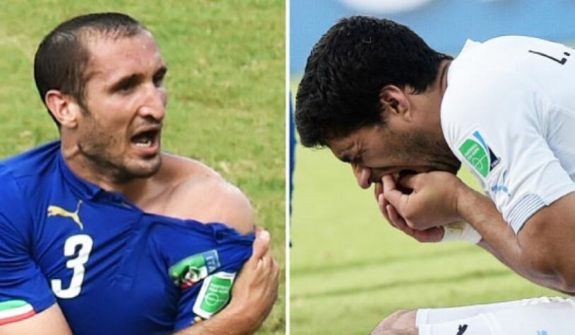 Quem não se lembra da mordida de Luis Suárez, do Uruguai, no italiano Giorgio Chiellini, na Copa do Mundo de 2014, no Brasil? No entanto, o árbitro mexicano Marco Rodriguez ignorou o lance e a punição ao atacante só foi possível graças ao uso de imagens da TV. Ele foi suspenso por nove jogos e ficou banido por quatro meses do futebol.