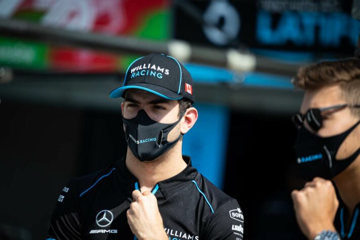 Nicholas Latifi e George Russell antes da largada em Monza 