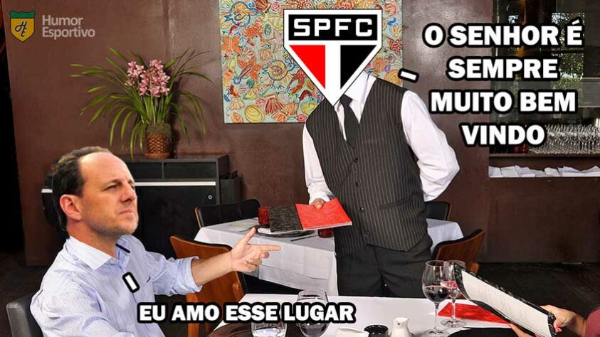 O time comandado por Fernando Diniz superou o Fortaleza, nos pênaltis, e avançou para próxima fase da Copa do Brasil. Técnico do time cearense e ídolo do tricolor paulista, Rogério Ceni foi lembrado nas brincadeiras após o jogo. Confira na galeria! (Por Humor Esportivo)