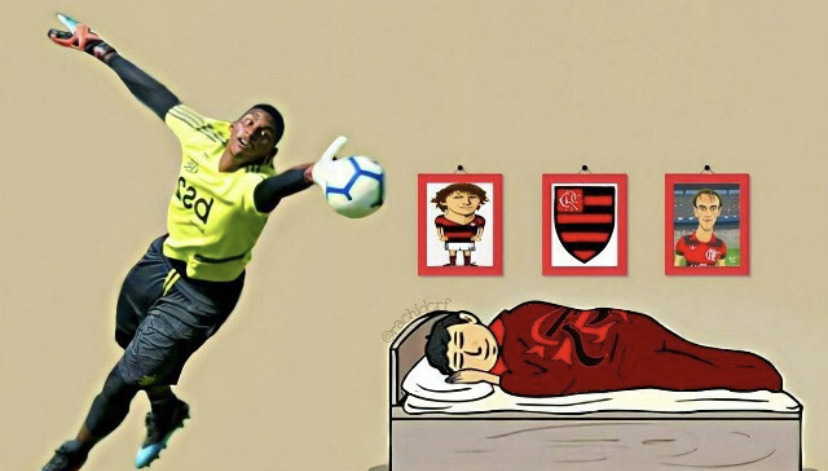 Novo xodó da torcida do Flamengo, o goleiro Hugo Souza teve mais uma grande atuação com a camisa rubro-negra nesta quarta-feira, fazendo grandes defesas na vitória sobre o Athletico Paranaense e defendendo seu primeiro pênalti como profissional. A grande fase de Neneca tem empolgado os torcedores, que foram às redes sociais postar memes comparando o goleiro a Neuer, Courtois e pedindo que o Brasil tenha um novo Ministro da Defesa. Confira as brincadeiras! (Por Humor Esportivo)