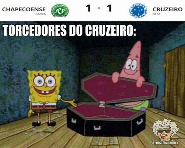 13.10.19 - No empate por 1 a 1 com a Chapecoense, o Cruzeiro completa 9 jogos seguidos sem vitória, sendo 8 no Brasileirão.