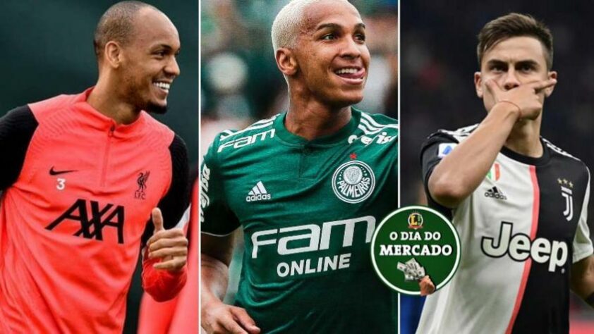 O sábado foi de agitação no mercado, tanto dentro quanto fora do Brasil. Na Inglaterra, o volante Fabinho parece estar cada vez mais próximo de uma renovação com o Liverpool, enquanto Dybala estaria na mira de outro gigante inglês. Já no Palmeiras, a pedida da vez é Deyverson, que está emprestado ao Alavés, da Espanha. Confira tudo que rolou no vaivém!