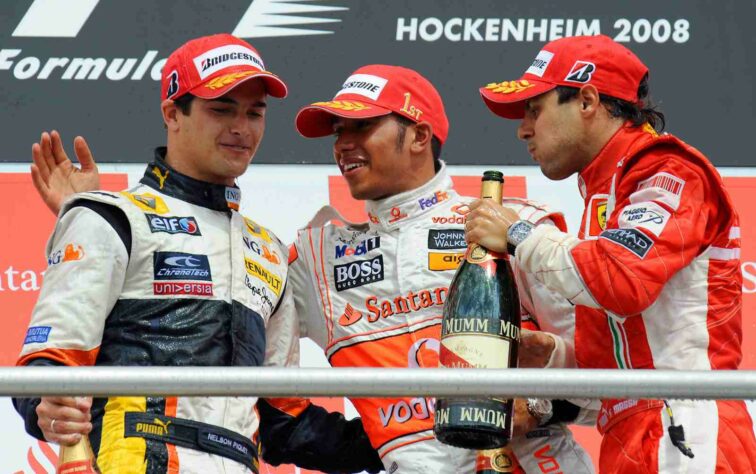 8 - A oitava vitória de Lewis Hamilton na Fórmula 1 foi no GP da Alemanha de 2008, acompanhado de dois brasileiros: Nelsinho Piquet e Felipe Massa