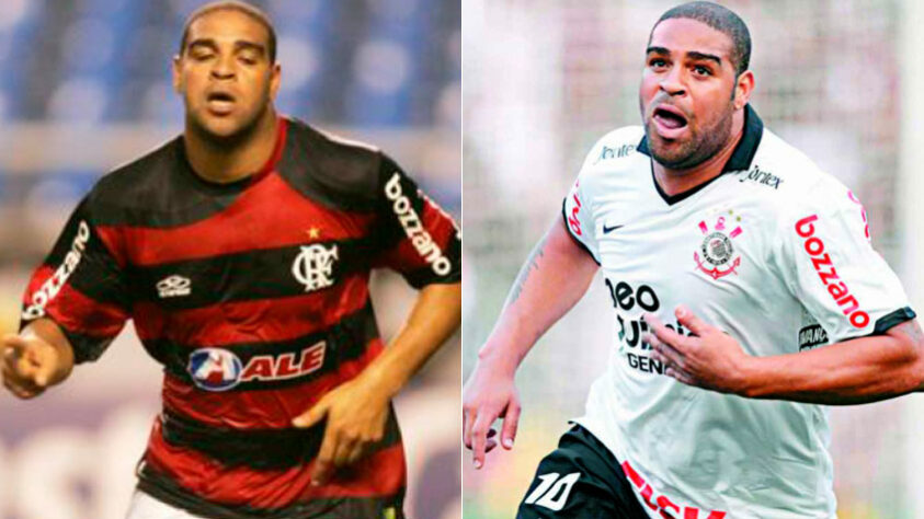  ADRIANO – Idolatrado pela Nação Rubro Negra, o Imperador também já vestiu a camisa do Timão. Seus títulos mais marcantes pelos clubes são dois Campeonatos Brasileiros – o de 2009 com o Flamengo e o de 2011 com o Corinthians.