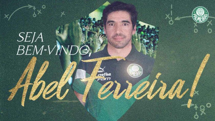 FECHADO - Abel Ferreira assinou e é o novo técnico do Palmeiras, com contrato até o final de 2022 e cláusula de renovação automática para 2023. A multa rescisória do técnico de 41 anos no Verdão será de € 1,5 milhão (R$ 10 milhões na cotação atual). Para conseguir a liberação do português, o Palmeiras se acertou com o PAOK, da Grécia, por € 600 mil (cerca de R$ 4 milhões, na cotação atual).