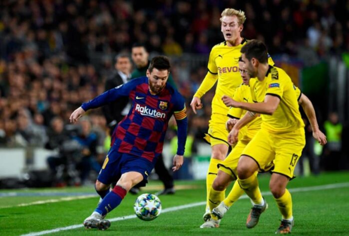 Barcelona x Borussia Dortmund - 2019/20 - Primeiro no Grupo F - Um empate (0 x 0) e uma vitória (3 x 1) sobre o Borussia Dortmund