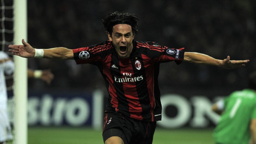 10ª posição - Filippo Inzaghi (Italiano): 50 gols - atuou por Milan e Juventus
