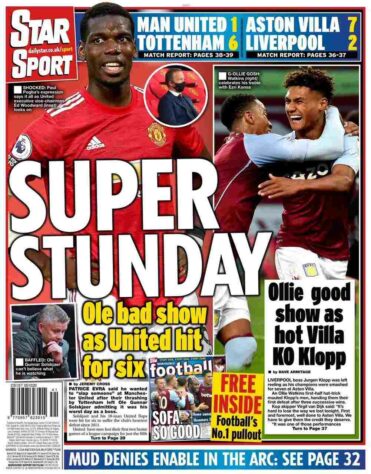 O Star Sport optou pela brincadeira ao dizer que Manchester United e Liverpool estavam em uma super ressaca no último domingo