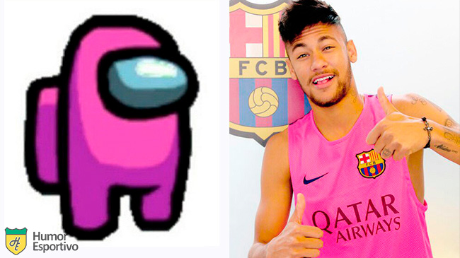 Neymar no Among US: tripulante rosa
