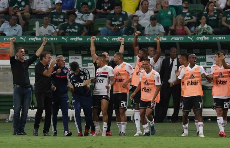Palmeiras 0 x 2 São Paulo - 2020: o Tricolor quebrou o tabu de nunca ter vencido o rival no Allianz Parque. Reinaldo e Vitor Bueno marcaram para o clube do Morumbi.