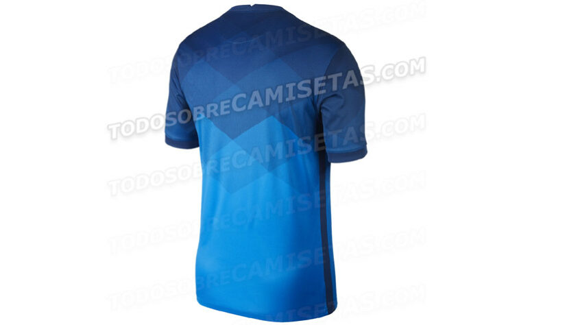 Parte de trás da nova camisa reserva da Seleção Brasileira.