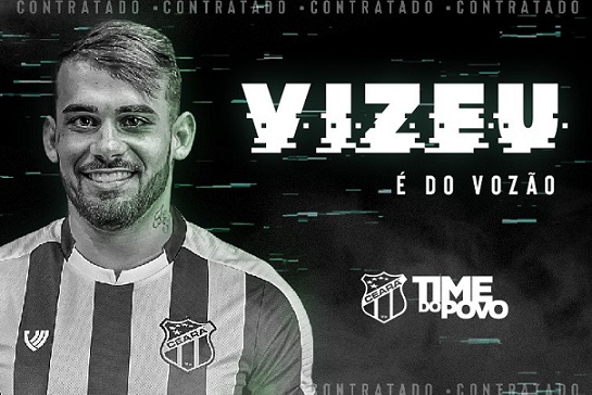 FECHADO - O atacante Felipe Vizeu, ex-Flamengo e ex-Grêmio, está de volta ao futebol brasileiro. O jogador foi anunciado oficialmente como o mais novo reforço do Ceará. O atleta de 23 anos estava no Akhmat Grozny, da Rússia, e foi emprestado pela Udinese (ITA) ao Vozão até junho de 2021.