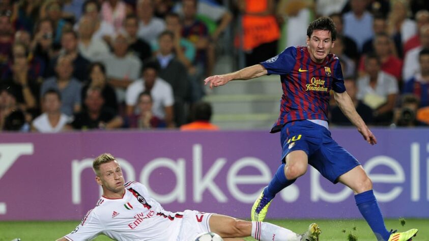 Barcelona x Milan - 2011/12 - Primeiro no Grupo H - Uma vitória (3 x 2) e um empate (2 x 2) com o Milan